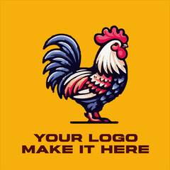 The Courage and Majesty of a Rooster Create a vector design depicting the valor and majesty of a rooster, a symbol of courage and masculinity