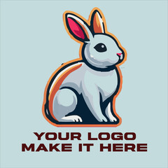 Fototapeta premium Use pastel colors and a soft style to create a sweet and cuddly bunny image vector and logo featuring the bunny as a symbol of good luck, prosperity, and fertility.