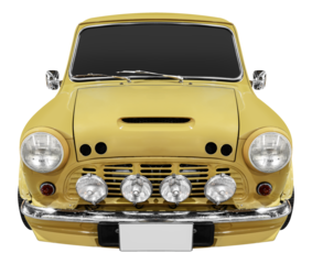Yellow vintage mini truck