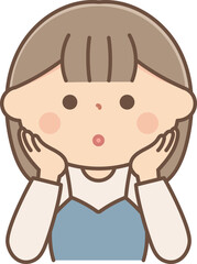 頬杖をつく女性