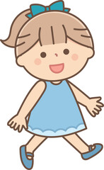 Fototapeta premium 歩いている女の子