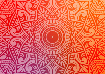 Red luxury geometric mandala flower premium background