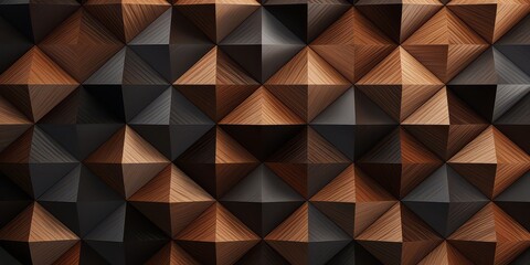 Obraz premium Natural color wood block wall cube texture background. Modern wood wallpaper design. 3D wallpaper in diamond shape