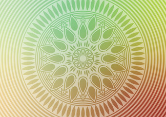 Soft green mandala flower pattern decoration background