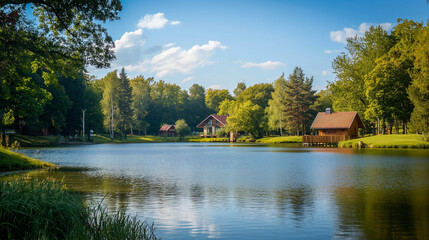 house on the lake, cabin