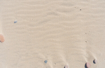 Sand and small stones on the beach