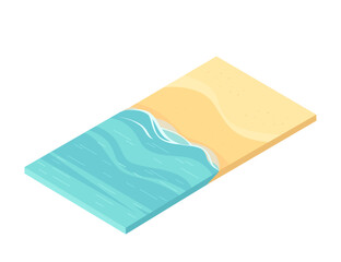 Isometric view of a sand beach vector illustration isolated on a white background