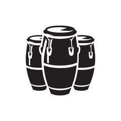 Conga Vector Silhouette - Musical Instrument Illustration - Minimalist Conga Design.