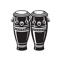 Conga Vector Silhouette - Musical Instrument Illustration - Minimalist Conga Design.