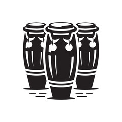 Conga Vector Silhouette - Musical Instrument Illustration - Minimalist Conga Design.