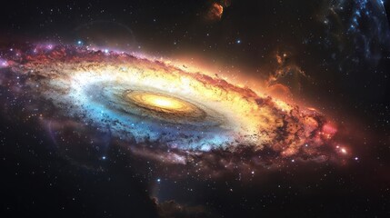 Fototapeta premium A grand, colorful galactic ring with intense star formation.,majestic astronomical image of galaxy universe space beautiful like magic in dream