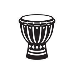 Minimalist Djembe Design - Djembe Silhouette Vector - Djembe Illustration.