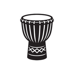 Minimalist Djembe Design - Djembe Silhouette Vector - Djembe Illustration.