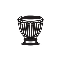 Minimalist Djembe Design - Djembe Silhouette Vector - Djembe Illustration.
