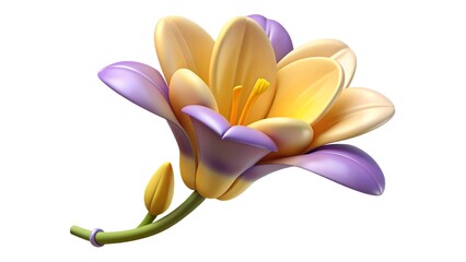 Obraz premium cute freesia flower illustration with high detailing