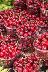 ripe fresh cherry selling on super market 