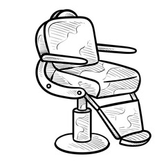 barber chair handdrawn illustration