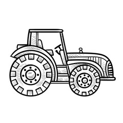 tractor handdrawn illustration
