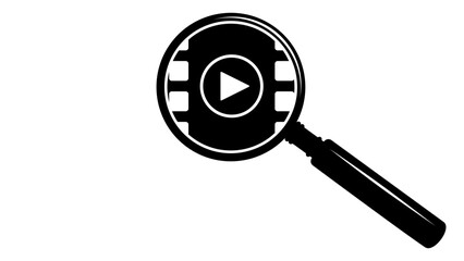 movie search, black isolated silhouette