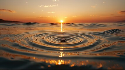 Golden Ripples at Sunset.