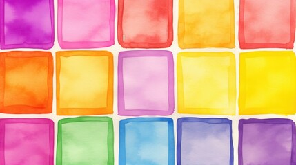 Unique vintage style artwork featuring watercolor matching geometric blocks.