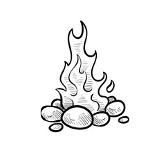 bonfire handdrawn illustration