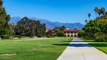 Campus of UCSB University of California Santa Barbara on a sunny day no people : Generative AI