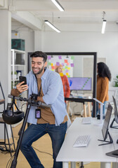 Startup Member Arrives by Scooter