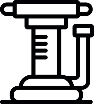 recommend clip art: Simple bicycle pump is standing on the floor, ready to help you inflate a tire