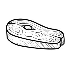 salmon meat handdrawn illustration