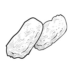 nuggets handdrawn illustration