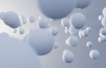 Abstract background with white spheres.