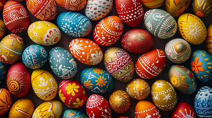 a group of colorful eggs