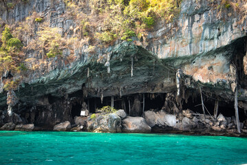 ピピ諸島にあるバイキング洞窟の美しい風景