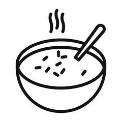 Hot Soup Bowl Icon for Culinary Websites