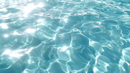 Fototapeta premium Underwater background deep blue sea and beautiful light rays. Place for text.