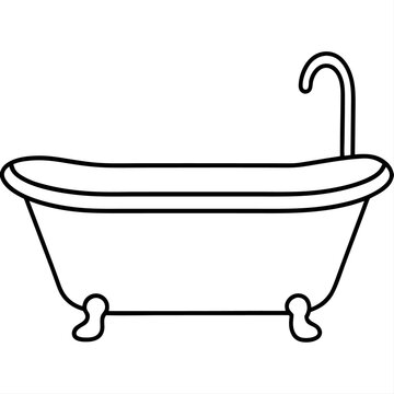 recommend clip art: bathtub outline coloring book page line art illustration digital drawing