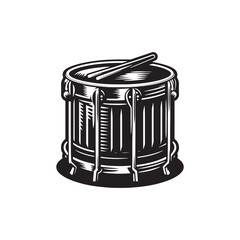 Minimalist Steel Drum Vector Design - Steel Dum Silhouette - Musical Instrument Illustration.