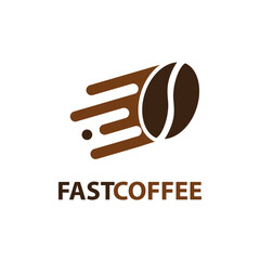 Fast Coffee Logo Template Design Vector Inspiration. Icon Design