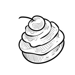 cupcake handdrawn illustration