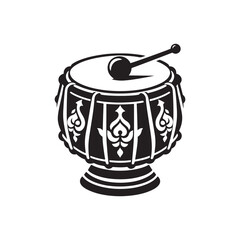 Minimalist Tabla Vector Design - Tabla Silhouette - Indian Traditional Musical Instrument Illustration.