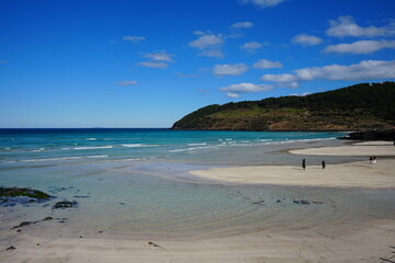 sand bar and people at shoaling beach