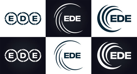 EDE logo. E D E design. White EDE letter. EDE, E D E letter logo design. Initial letter EDE linked circle uppercase monogram logo. E D E letter logo vector design. top logo, Most Recent, Featured,