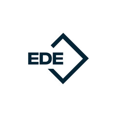Obraz premium EDE logo. E D E design. White EDE letter. EDE, E D E letter logo design. Initial letter EDE linked circle uppercase monogram logo. E D E letter logo vector design. top logo, Most Recent, Featured,