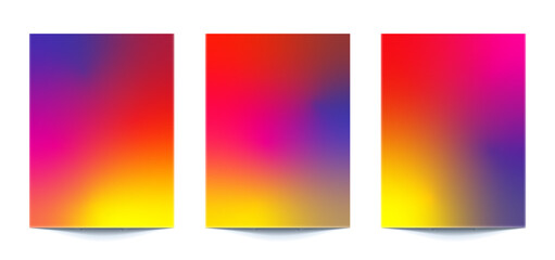 set abstract multi color gradient backgrounds of vibrant colors with carnival colors. For covers, wallpapers, brands, social media and other mobile projects
