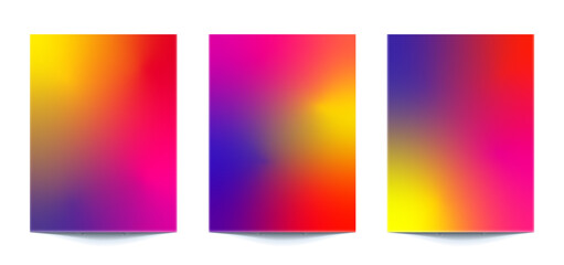 Naklejka premium set abstract multi color gradient backgrounds of vibrant colors with carnival colors. For covers, wallpapers, brands, social media and other mobile projects