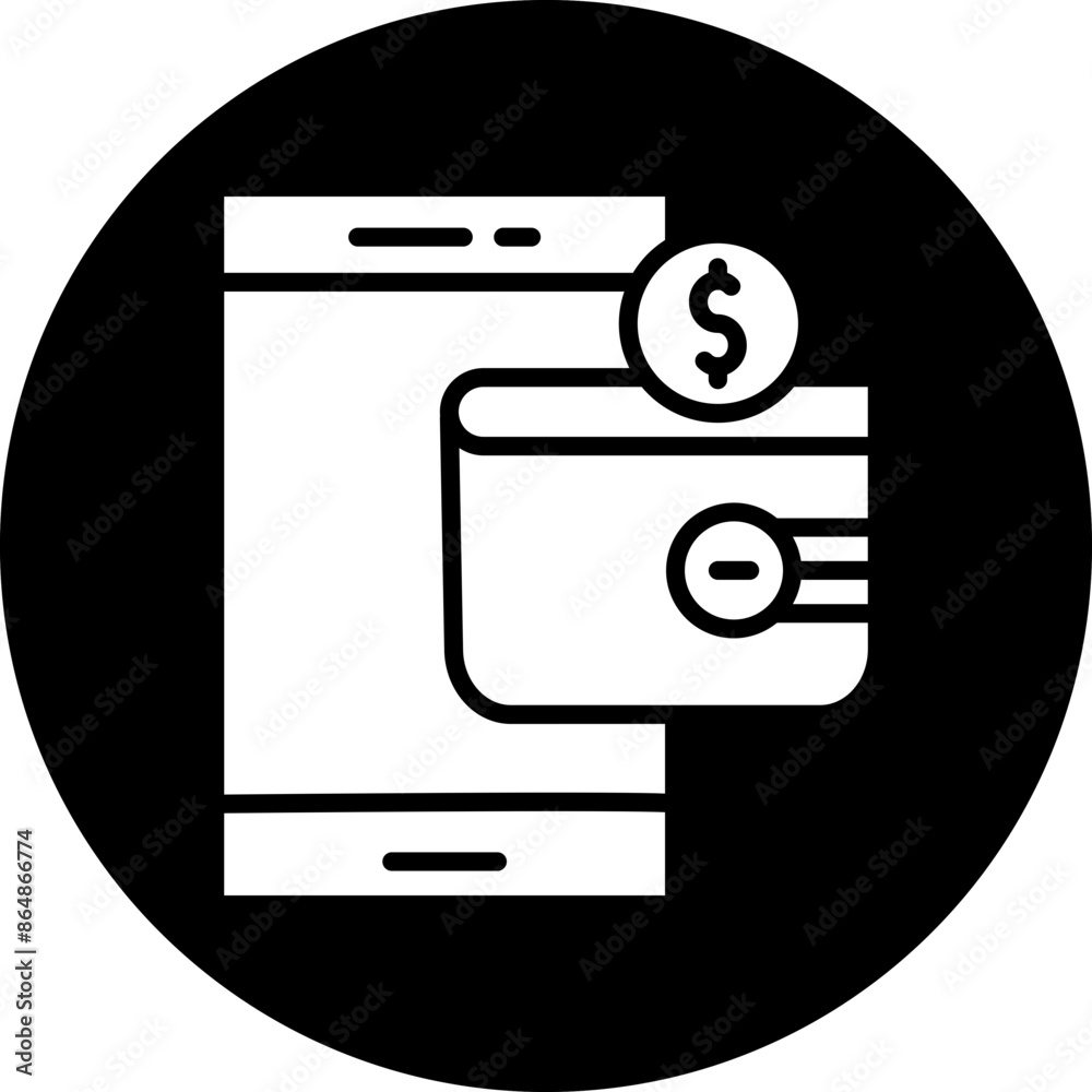 Sticker digital wallet icon style