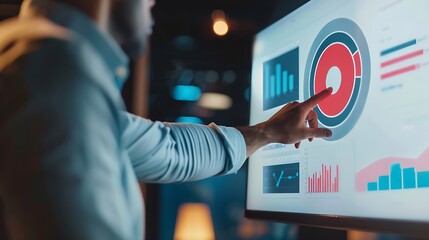 Target customer buyer persona customer behavior concept Marketing plan and strategies Personalization marketing customer centric strategies Businessman showing on screen to target cust : Generative AI