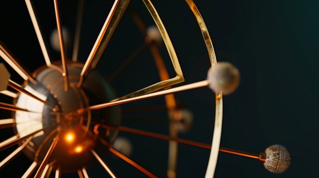 Midcentury modern atomic decorative metal accessory : Generative AI