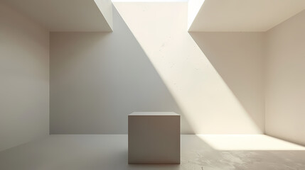Obraz premium The cube sits in the center of an empty room